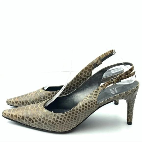 Stuart Weitzman heels 8.5 alligator print leather - Picture 5 of 12